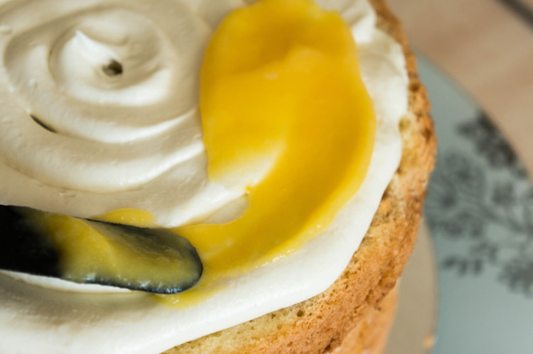 Голый торт с лимонно-черничной начинкой и творожным кремом